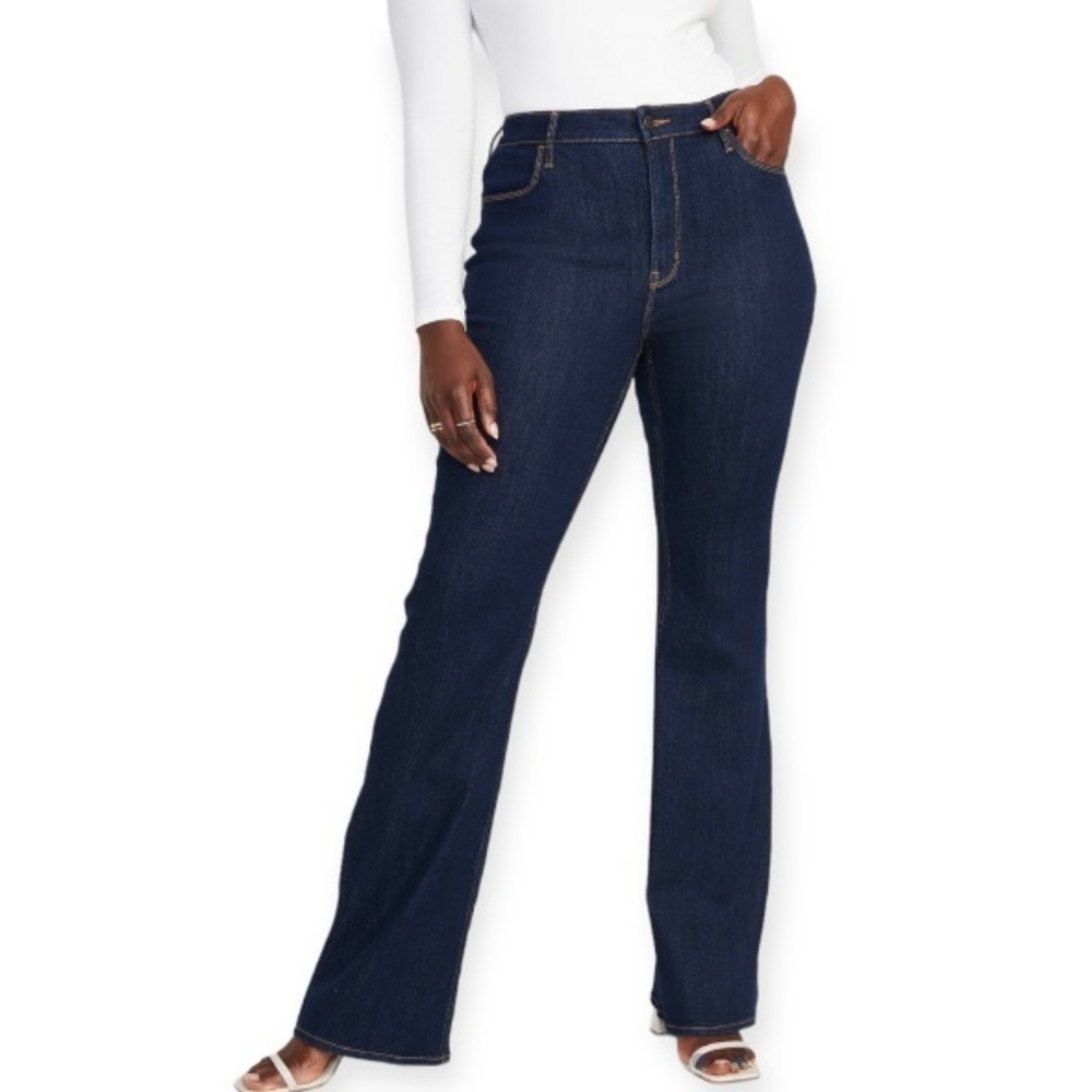 Old Navy 18 NWT High Rise Flare Jeans Womens Stretch Dark Wash New With Tags